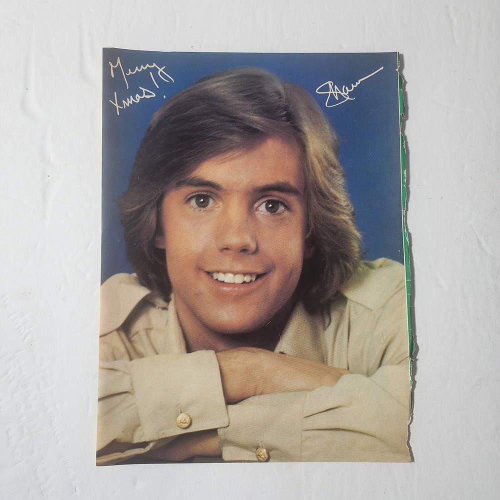 Shaun Cassidy smiling headshot facsimile autograph vintage pinup clipping 8x10.5